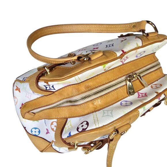 LOUIS VUITTON Takashi Murakami White Multicolor Claudia Speedy Satchel Shoulder - Picture 9 of 16